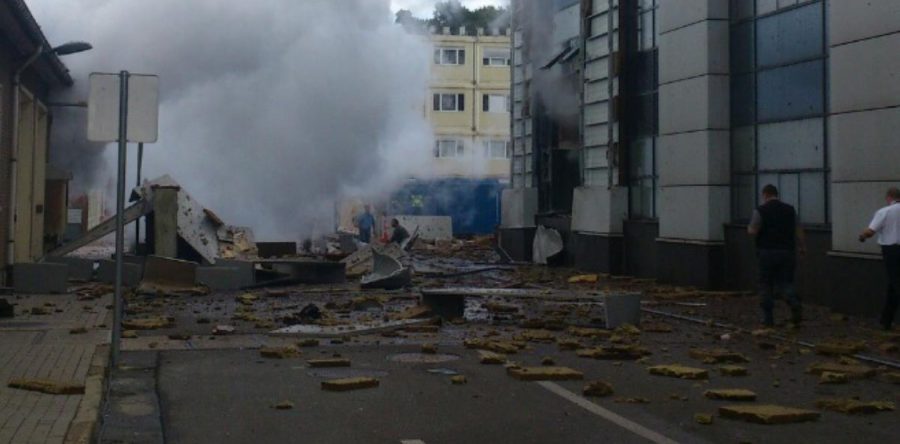 Aftermath of the boiler explosion 6th August 2015 in Belgium that killed one employee who happened to be walking past the boilerhouse at the time of the blast.